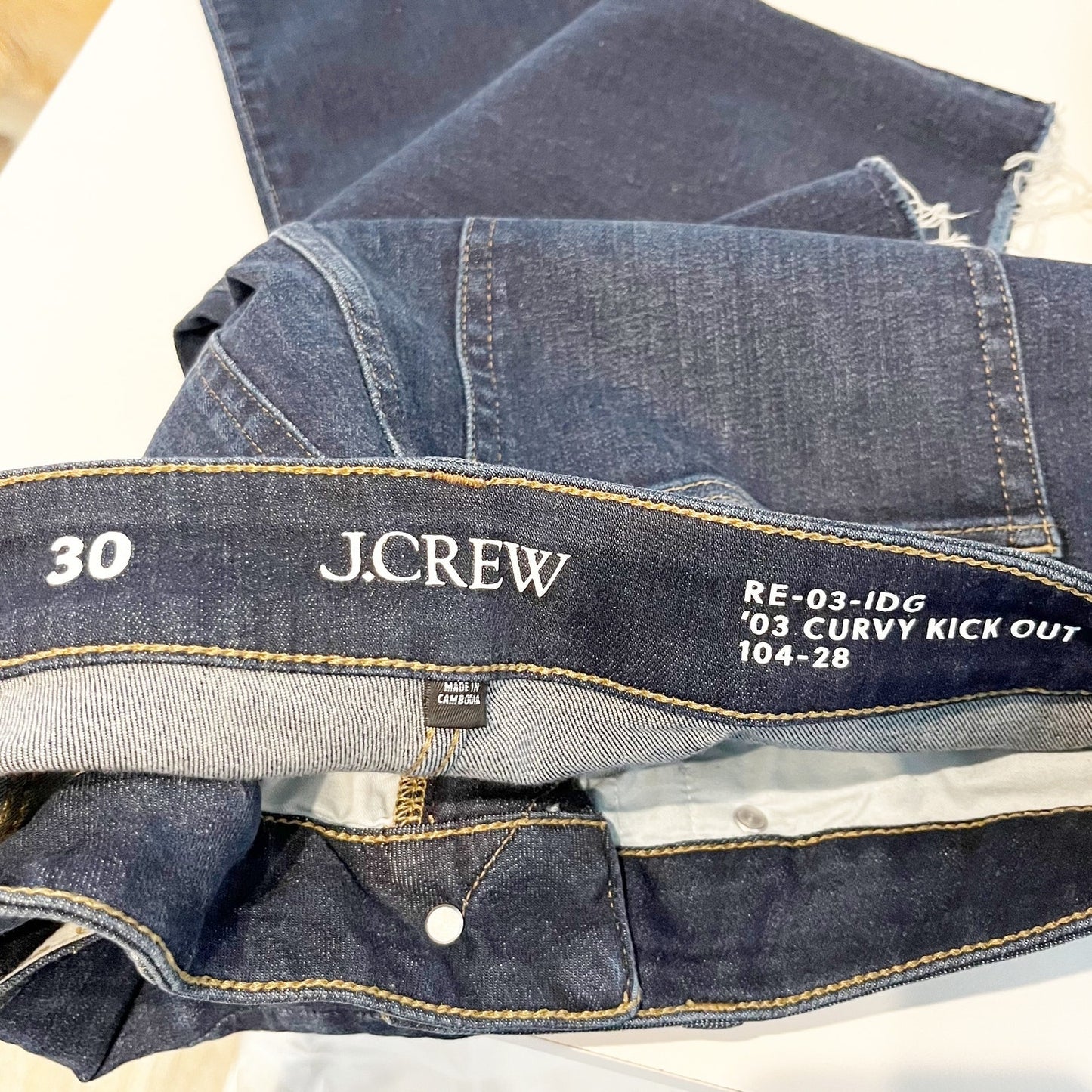 J. Crew High Rise Curvy Kick Out Jeans Dark Wash Blue 30