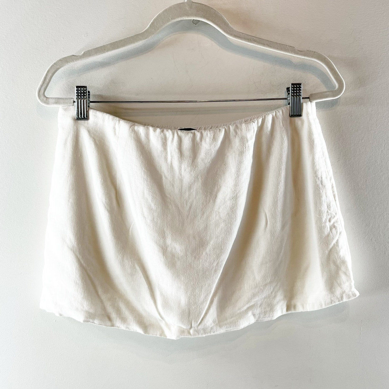 Abercrombie & Fitch White Faux Wrap Linen Mini Skirt Skort White Small