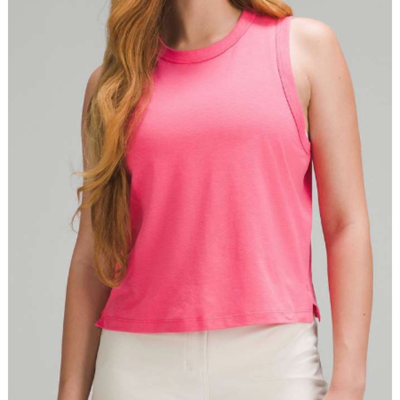 Lululemon Classic-Fit Cotton-Blend Muscle Tank Top Lip Gloss Pink 6