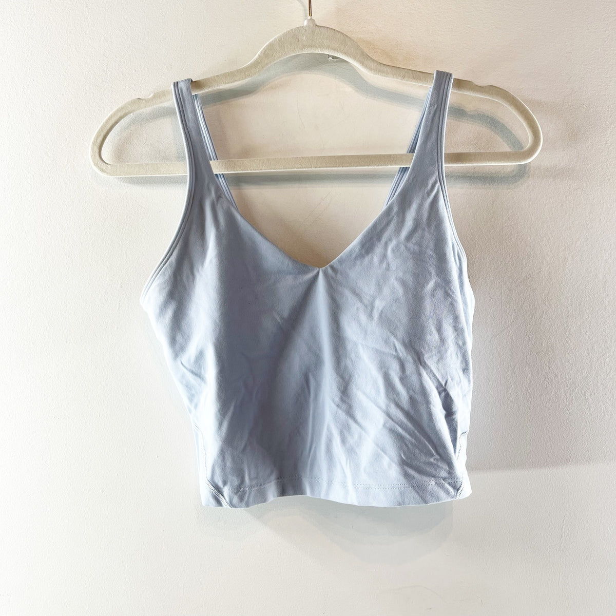 Lululemon Align Cropped Built In Bra Tank Top Blue Linen 8