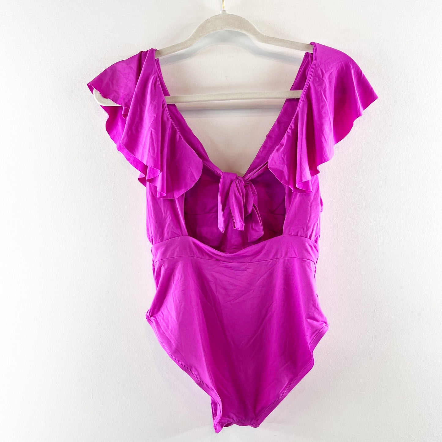 Trina Turk Swim Monaco Solids Ruffle V-Neck One Piece Swimsuit Stargazer Pink 6
