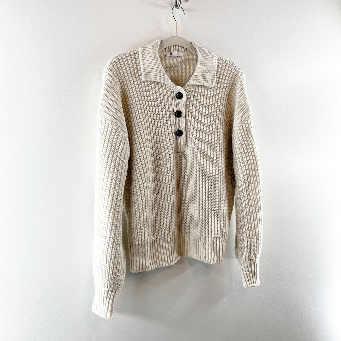 Steve Madden BB Dakota Mountain Time Sweater Oatmeal Tan Small