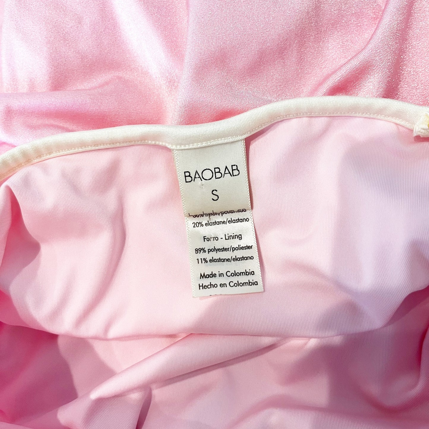 Baobab Anna One Shoulder Maxi Dress with Slit Baby Pink Small