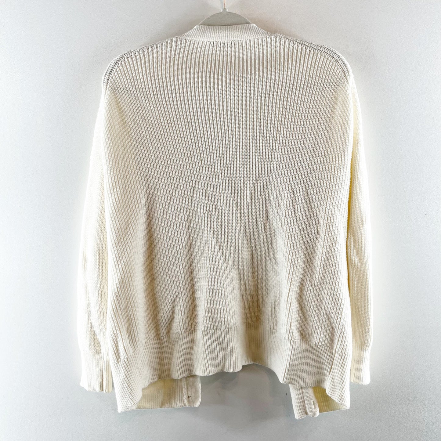 J. Crew Cotton Blend Long Sleeve V Neck Knit Cardigan Sweater Cream XS