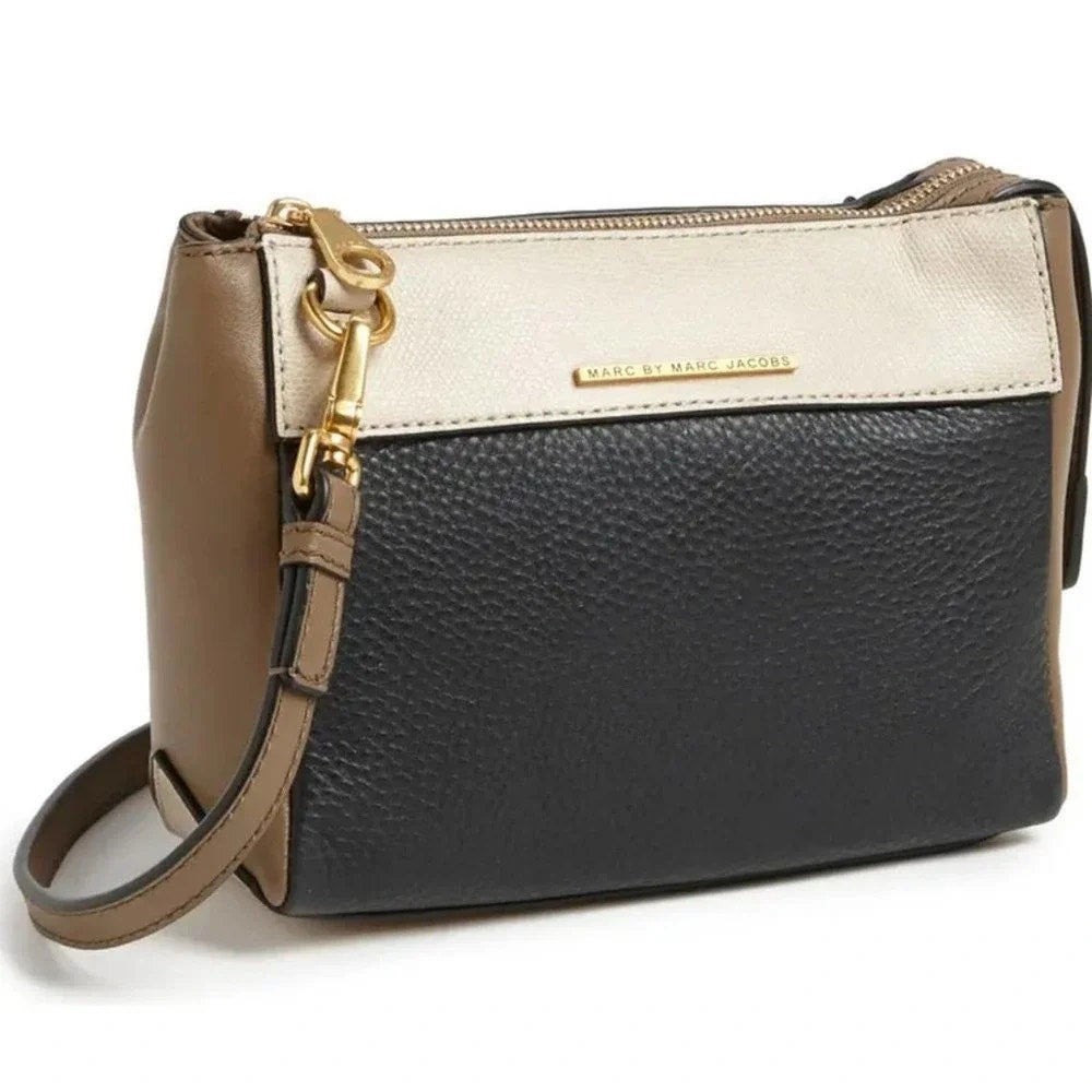 Marc by Marc Jacobs Shelter Island Colorblock Pebble Leather Crossbody Bag Tan