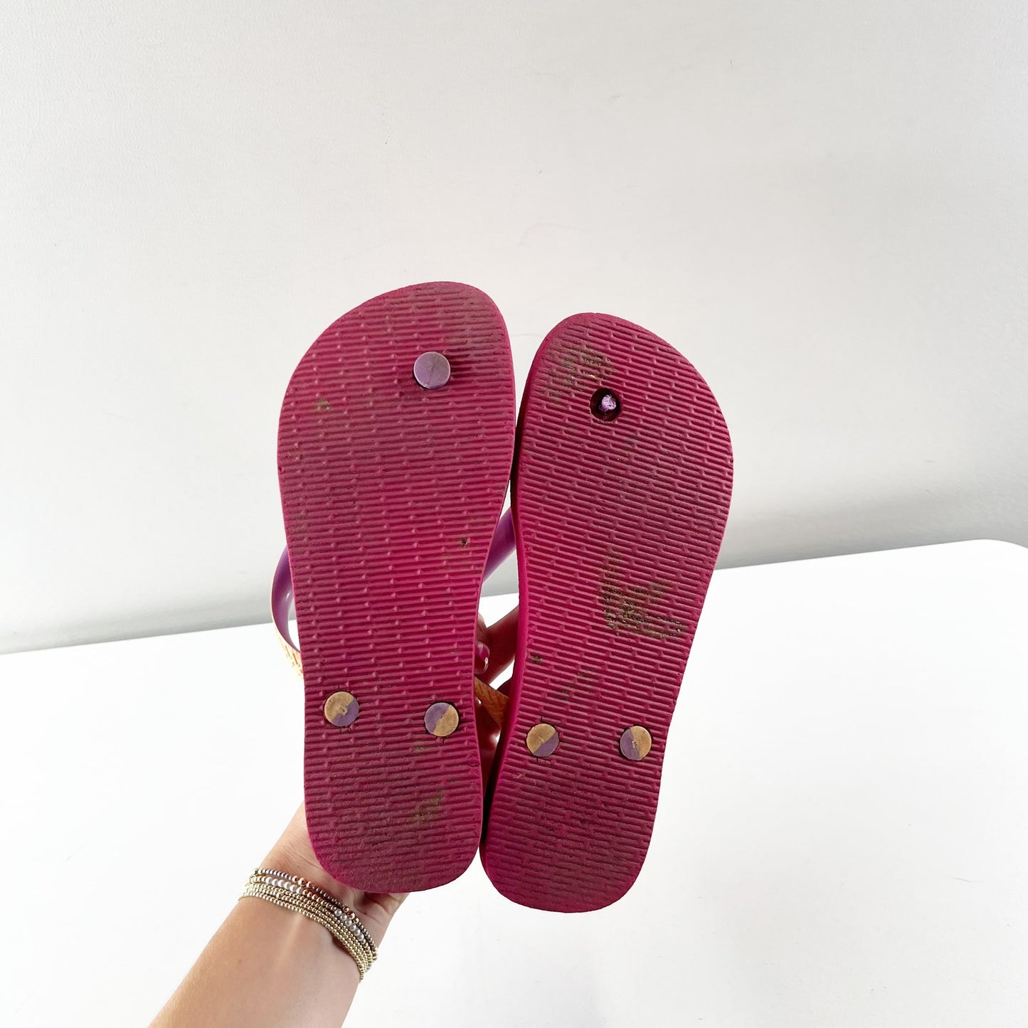 Havaianas Thong Flip Flop Sandals Pink Orange Purple 37 - 38