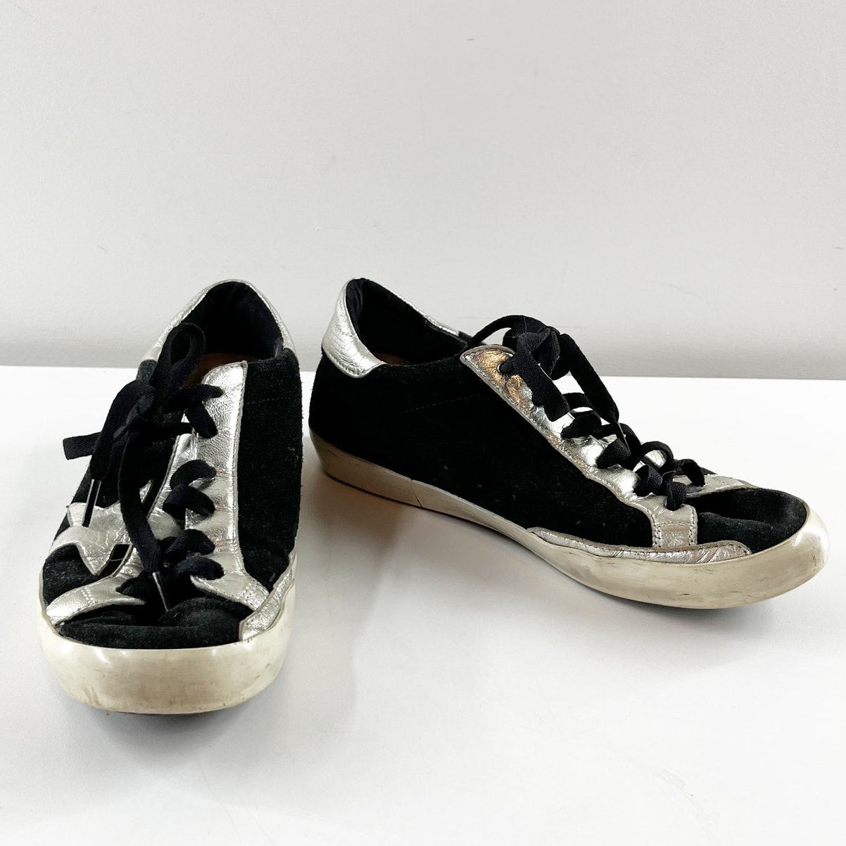 Golden Goose Archive Suede Deluxe Superstar Sneakers Black Silver 8