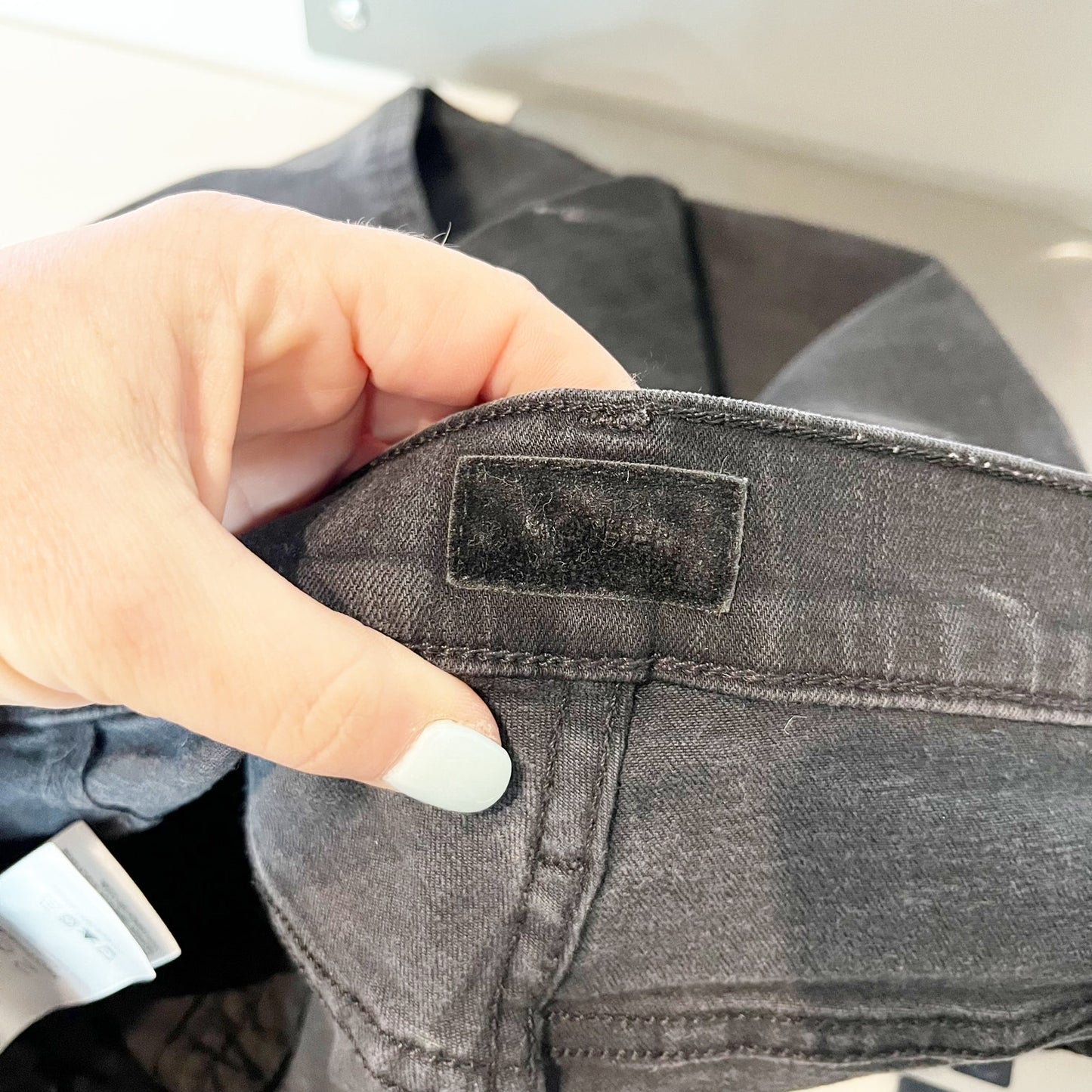 Mother The Hustler High Waisted Ankle Fray Hem Flare Jeans Not Guilty Black 26
