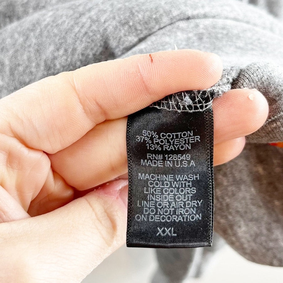 Aviator Nation Lightning Bolt Pullover Zip Pocket Hoodie Sweatshirt Gray XXL