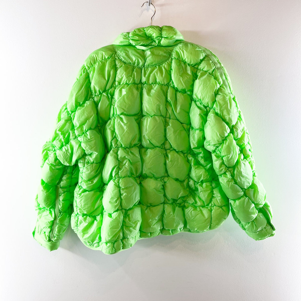 Free People Movement Scrunchy Glossy Pippa Packable Puffer Jacket Lime Green S