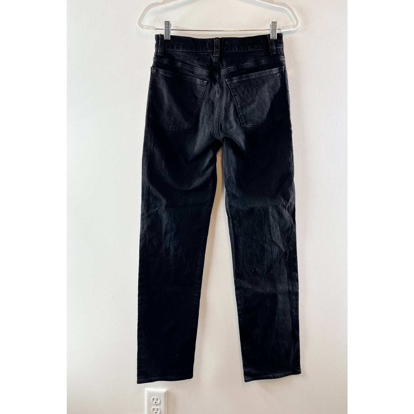 Madewell The Tall Longline Comfort Stretch Straight Leg Jeans Black Frost 26 T