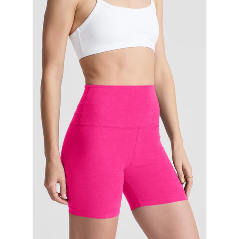 Beyond Yoga Spacedye High Waisted Biker Shorts Pink Glow Heather Small
