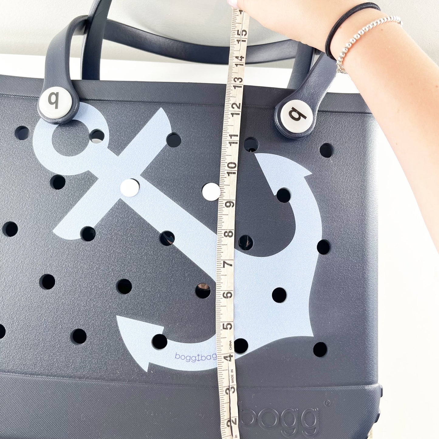 Bogg Bags Anchors Away Navy Blue Large Beach Tote Bag Waterproof