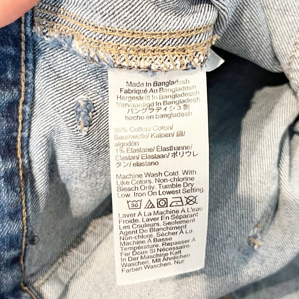 J. Crew Wide Leg Cropped Utility Jeans in All Day Stretch Blue 30 / 10