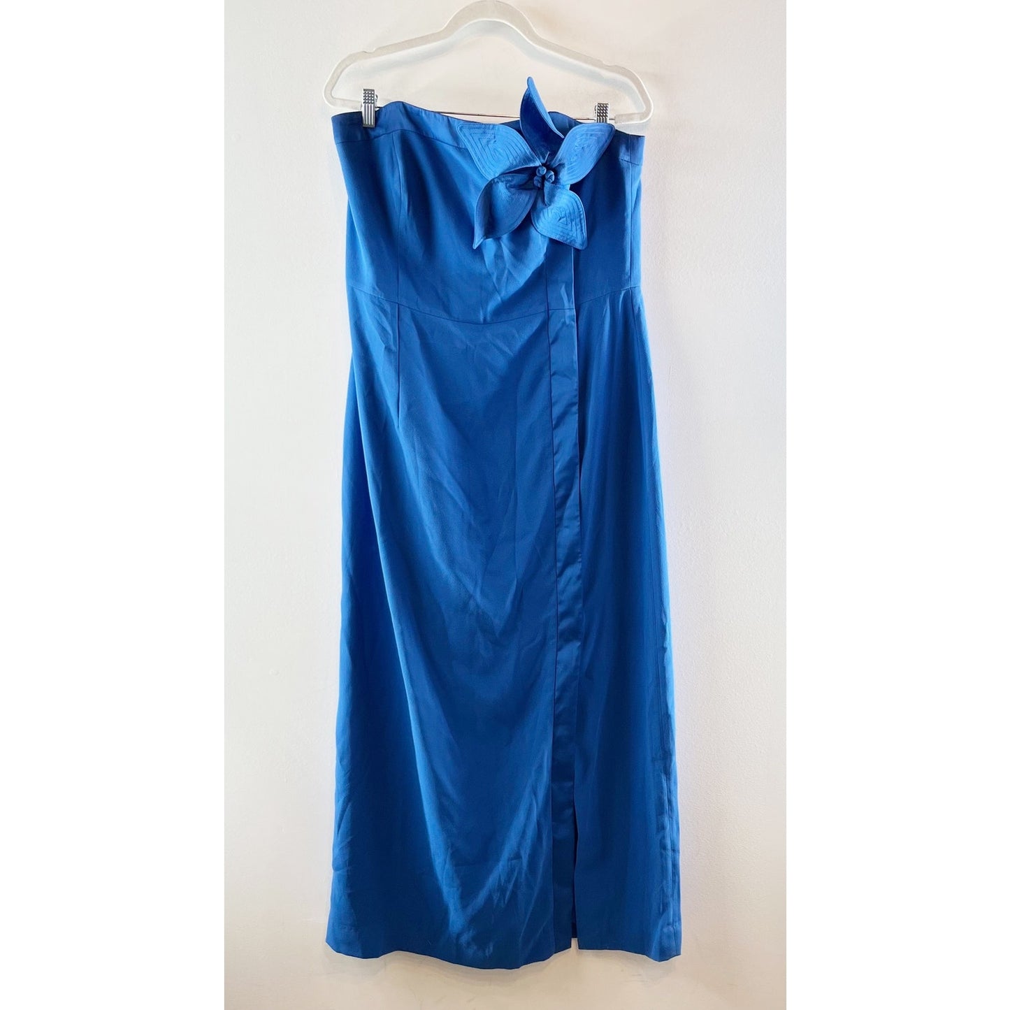 Lilly Pulitzer Anasophia Strapless Corset Maxi Dress Floral Applique Blue 14
