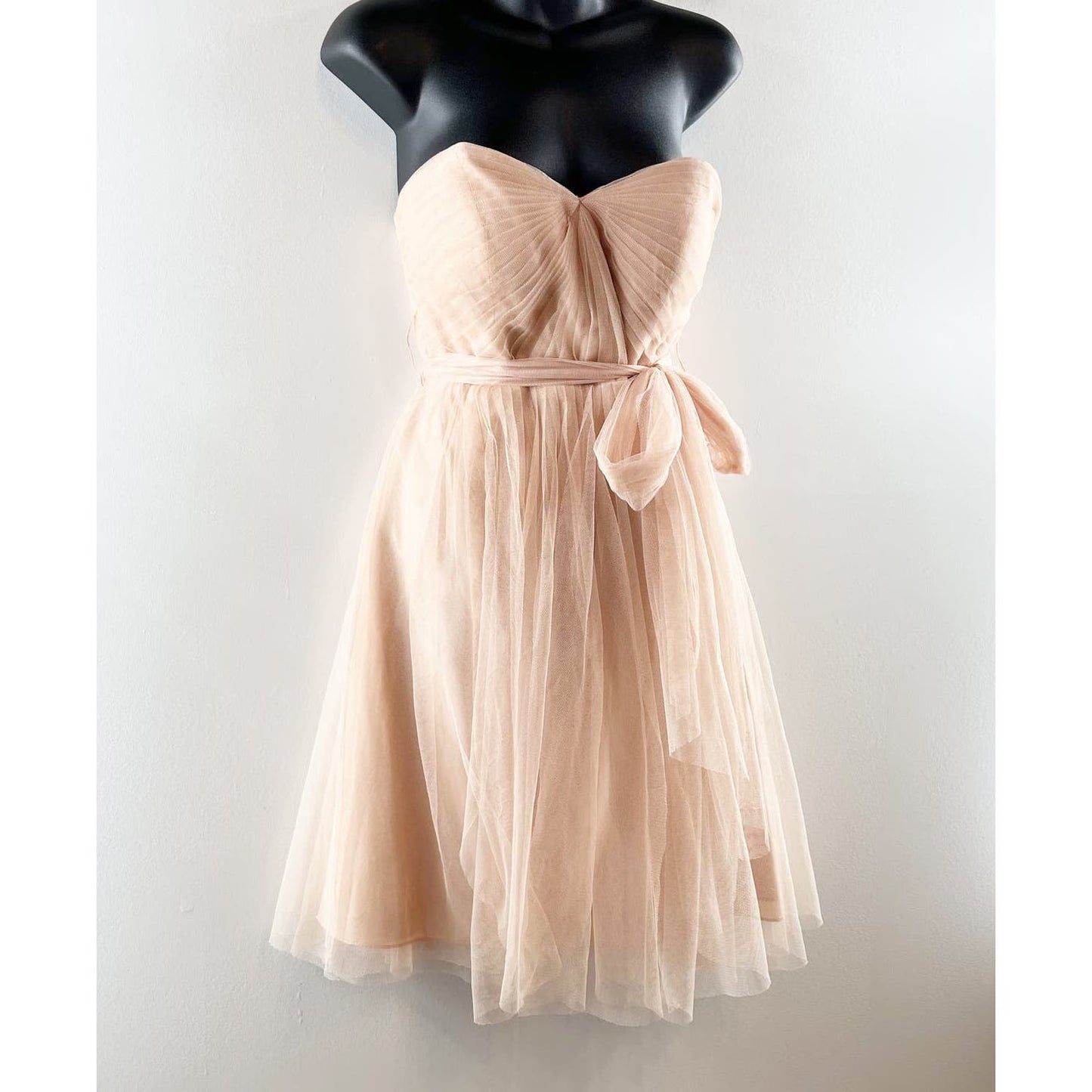 Jenny Yoo Collection Strapless Tulle Mini Dress Blush Pink 6