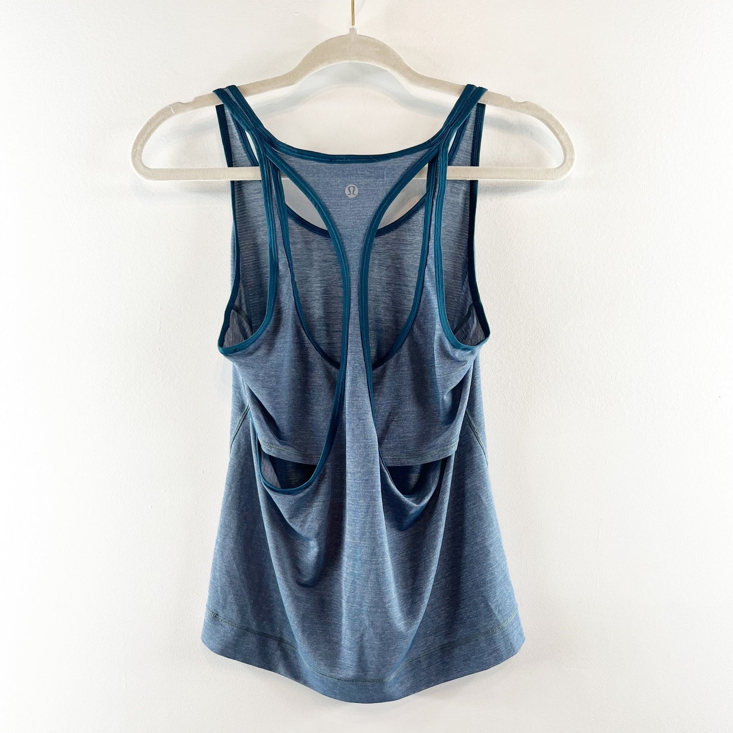 Lululemon Run The Day Open Back Racerback Tank Top Blue Small