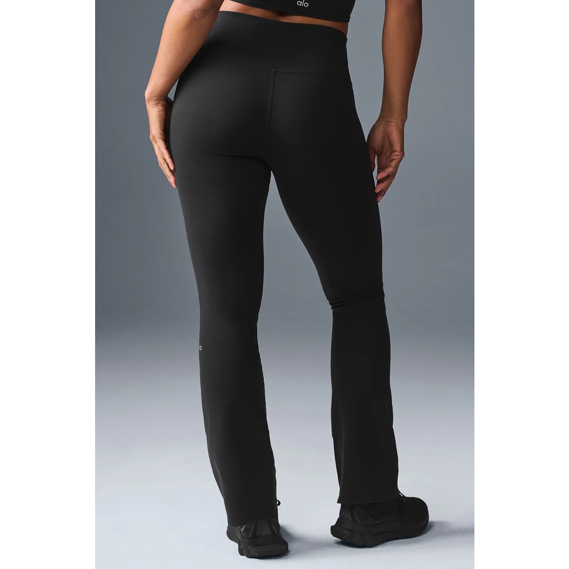 Alo Yoga Airbrush Pull On High-Waisted Bootcut Leggings Black XS