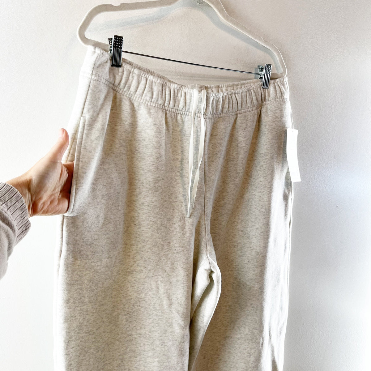 Athleta Forever Fleece High Rise Jogger Pants Fog Grey Heather Large