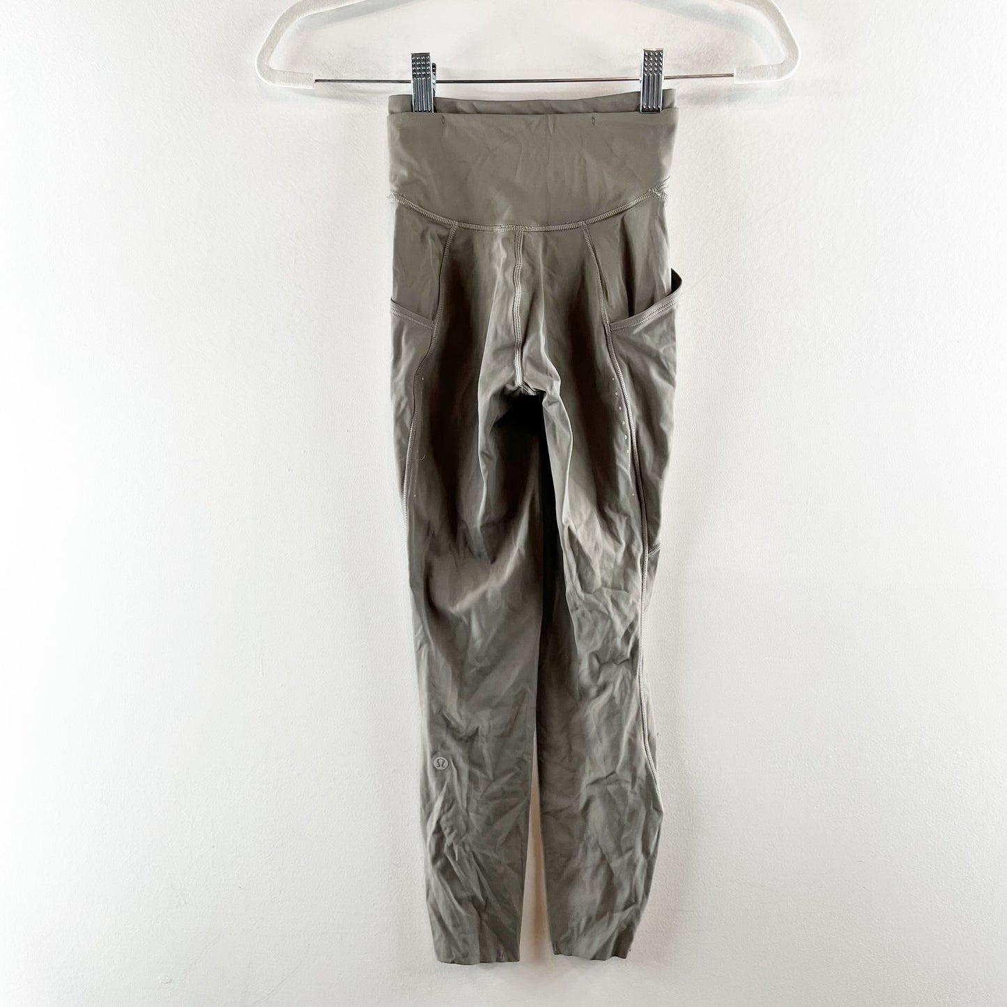 Lululemon Fast and Free High Rise 25" Tight Leggings Pockets Green 0