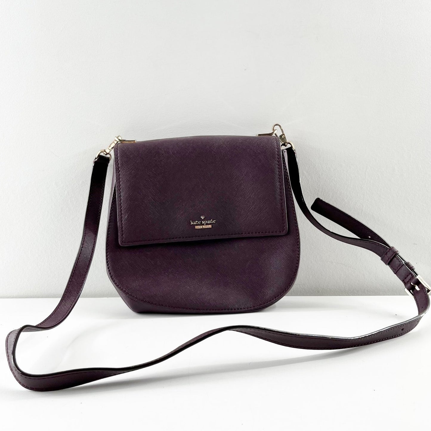 Kate Spade New York Cameron Street Byrdie Saddle Crossbody Bag Purple