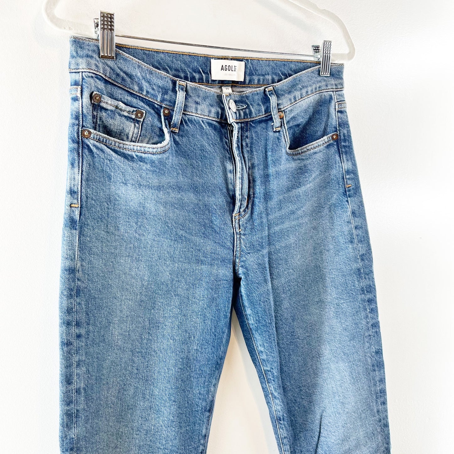 AGOLDE Toni Mid Rise Ankle Slim Skinny Jeans Cotton Blue 29 / 8