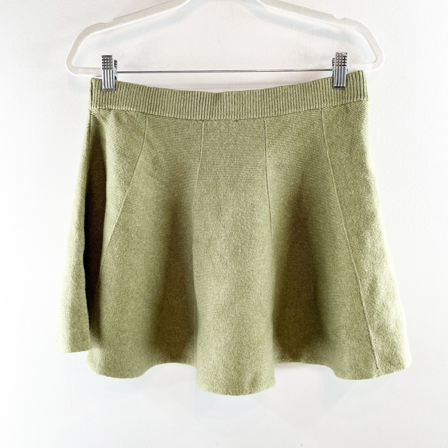 Free People Sweater Pull On Mini Skirt Green Large