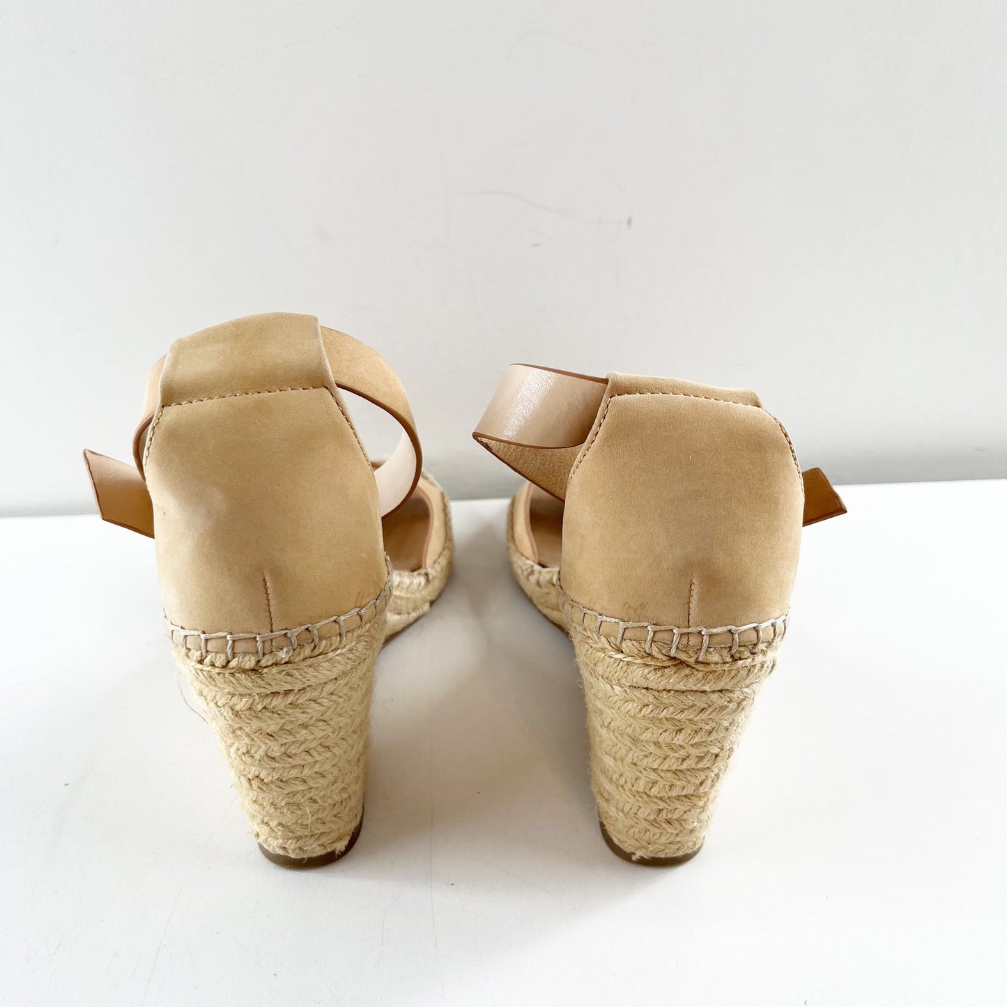 Vince Camuto Torian Ankle Strap Espadrille Wedge Sandals Beige 8