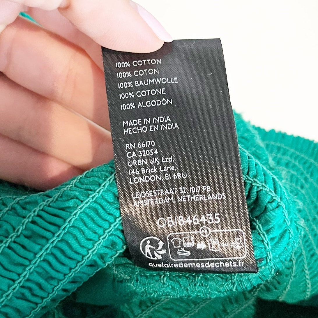 Maeve Short-Sleeve Zip-Front Blouse Green XS