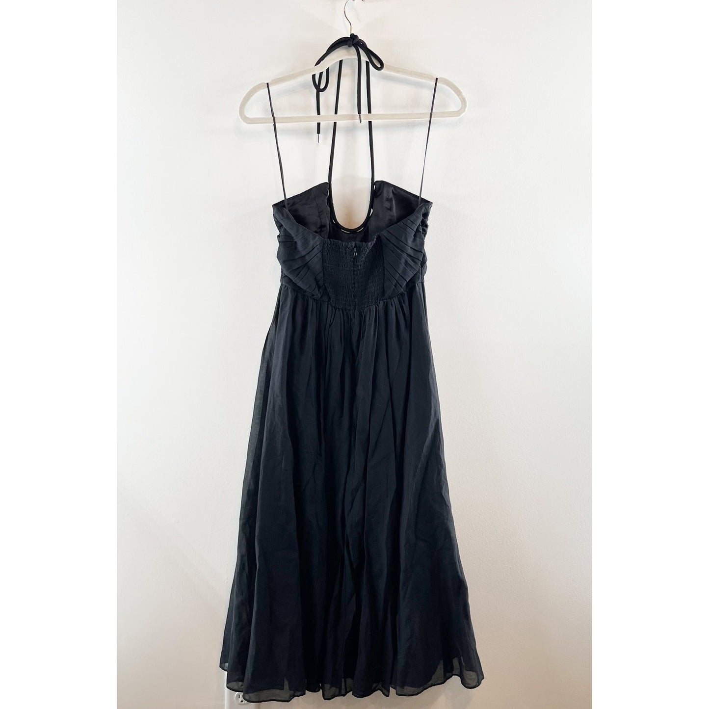 La Ligne Rosemary Sleeveless Halter Neck Fit & Flare Midi Dress Black XS