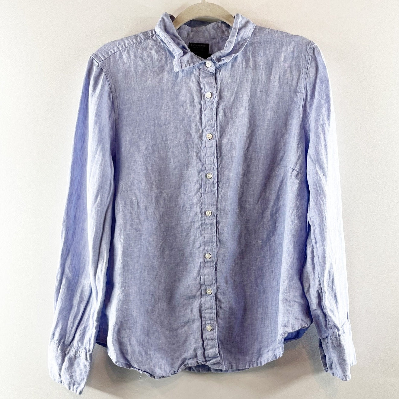 Baird McNutt Irish Linen for J.Crew Slim-Fit Button-Up Shirt Periwinkle Blue 12P