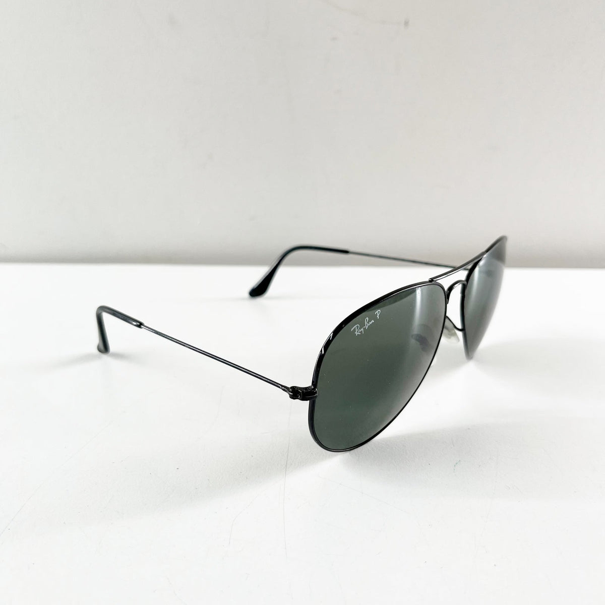 Ray-Ban Metal Frame Aviator Sunglasses Black Unisex Polarized