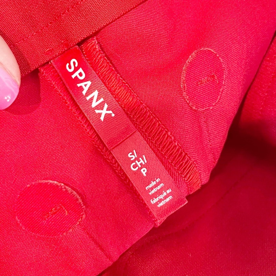 Spanx On The Go Slim Straight Mid Rise Ankle Pants Red Small