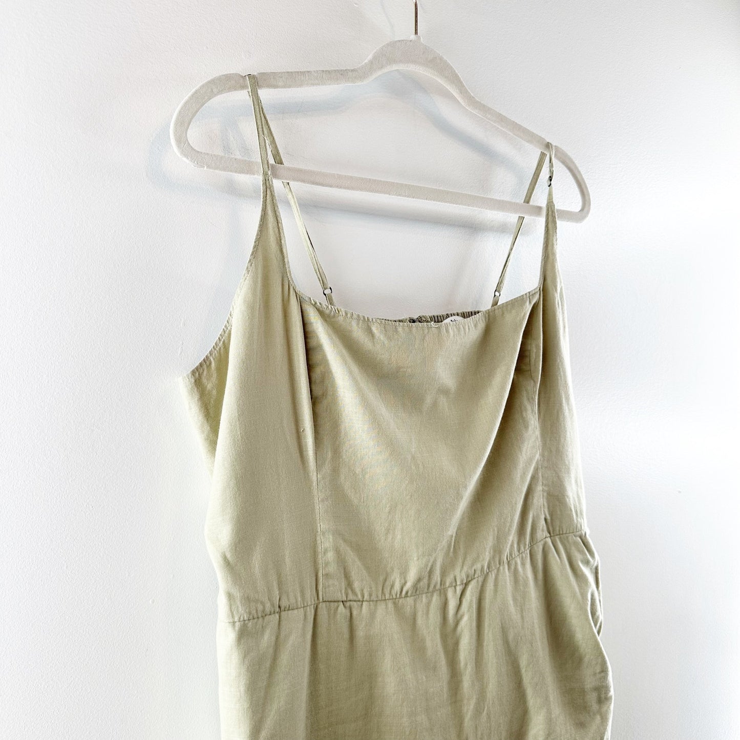 Abercrombie Square Neck Cotton Wrap Mini Slip Dress Green XL