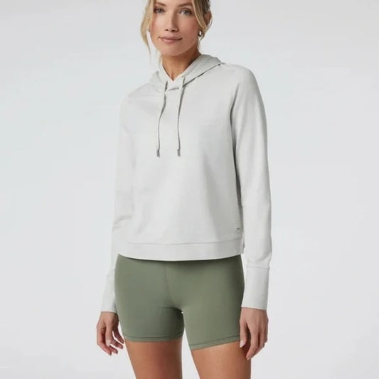 Vuori Halo Essential Hoodie Long Sleeve Sweatshirt Heather Salt Gray XS