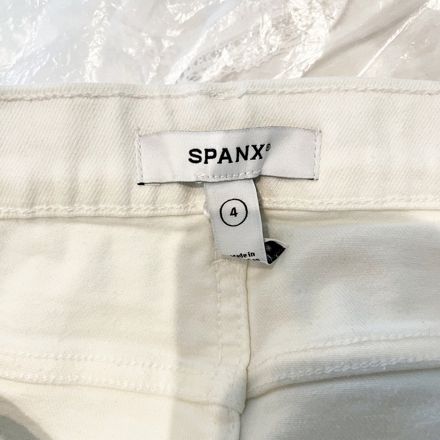 SPANXsculpt ReDefine High Waisted Kick Flare Cropped Jeans Cream 4