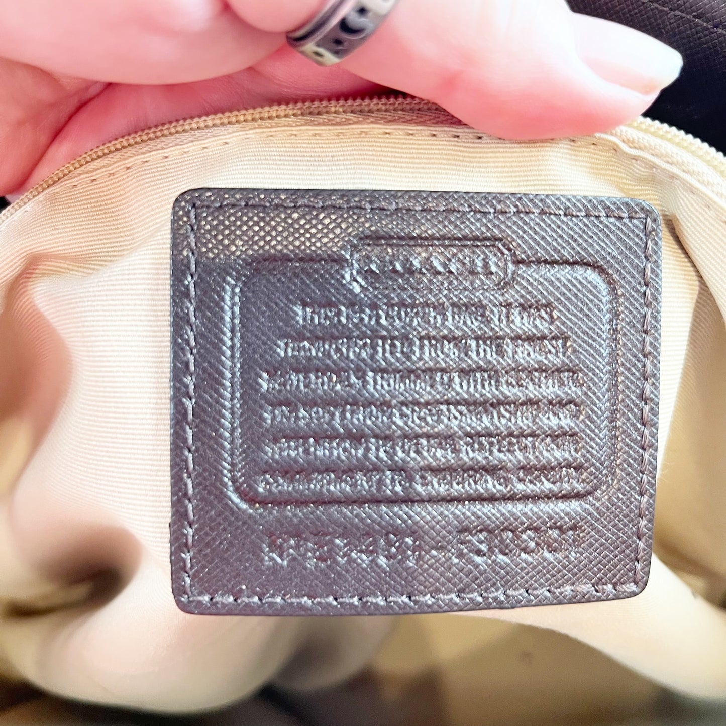 Coach Peyton Leather Canvas Signature C Tote Purse Bag Brown