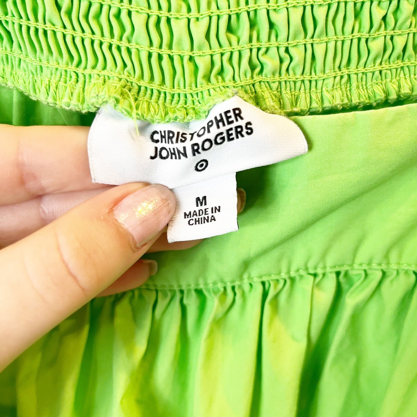 Christopher John Rogers x Target Tie Strap High Low Maxi Dress Green Medium