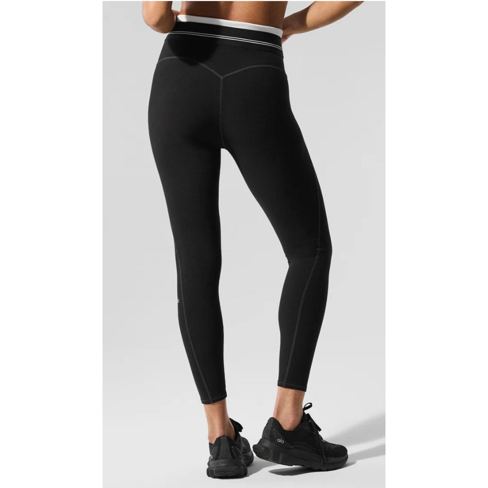Alo Airbrush High-Waist 7/8 Better Together Leggings Black White Small
