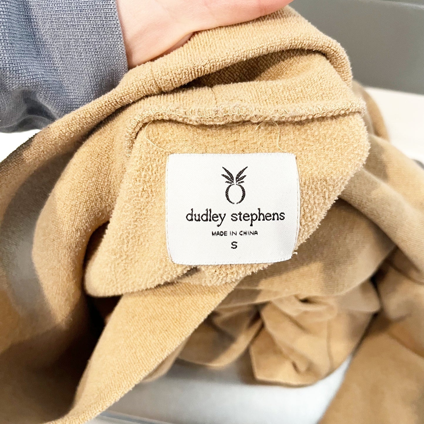 Dudley Stephens Fleece Turtleneck Long Sleeve Pullover Sweater Tan Camel Small