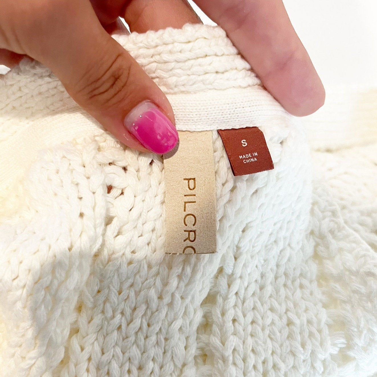 Pilcro Anthropologie Cable Knit Sleeveless Sweater Vest Ivory White Small