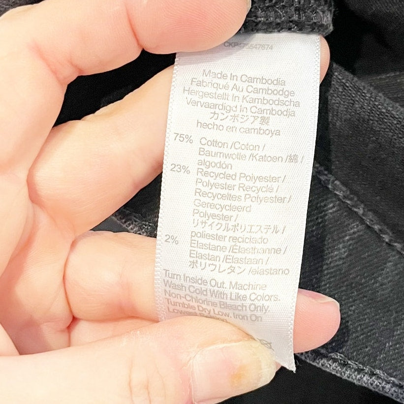 Madewell Mid Rise Kick Out Crop Flare Jeans Black 29 / 8