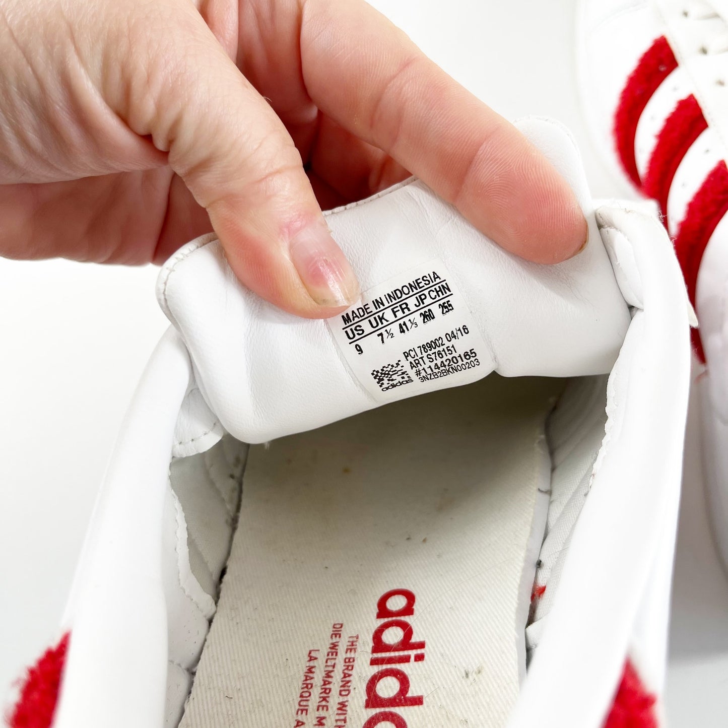 adidas Originals Chenille Superstar Fashion Sneaker Cloud White Better Scarlet 9