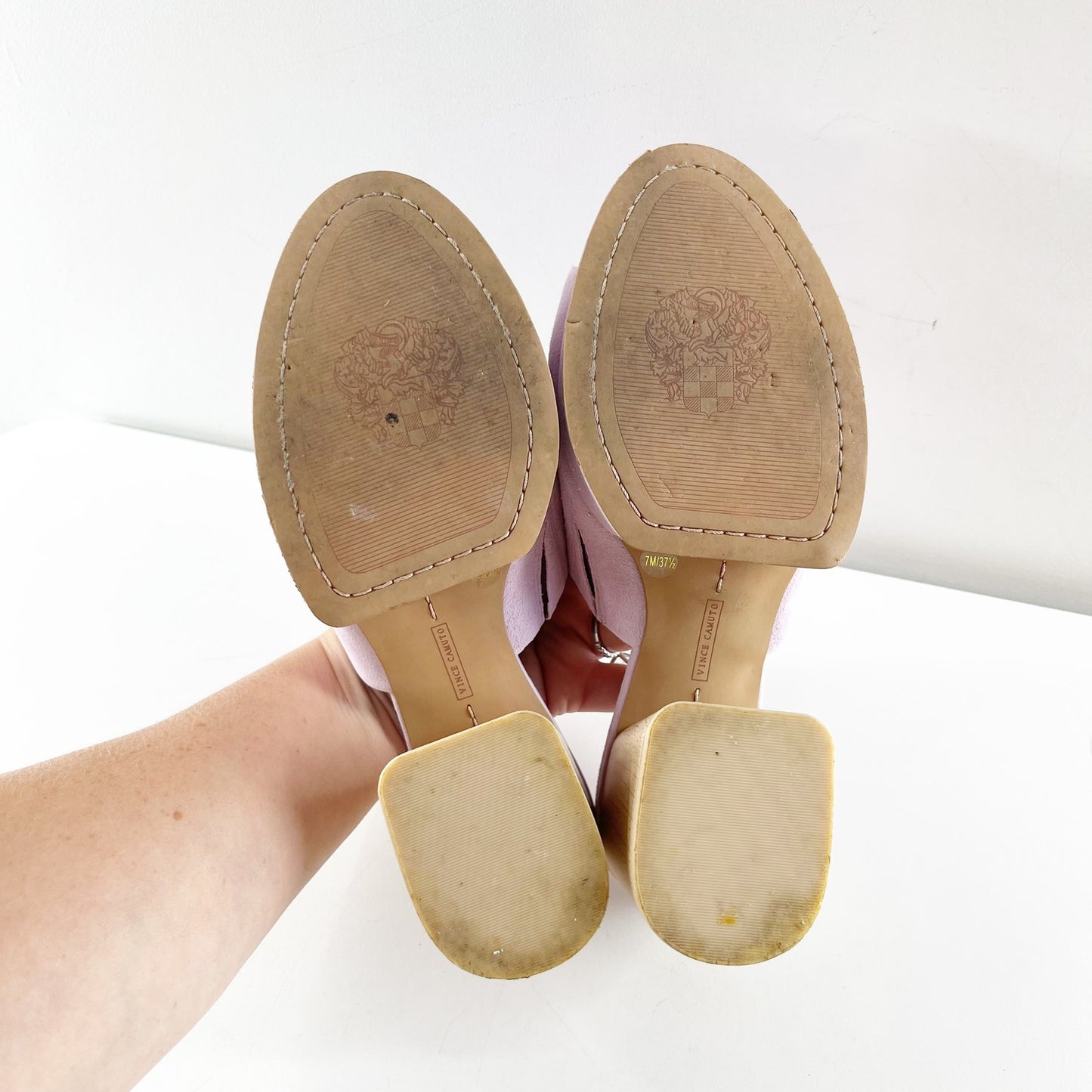 Vince Camuto Feshania Platform Mule Slide Block Heel Sandals Lavender Haze 7