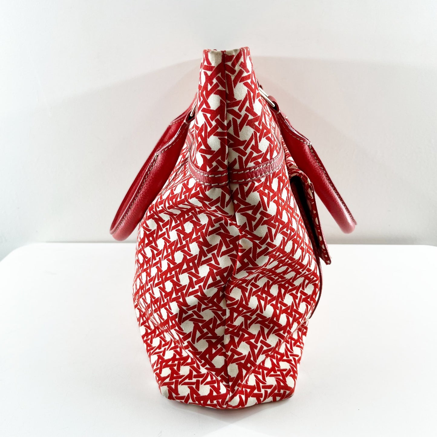Kate Spade Geo Print Large Tote Bag Purse Red White