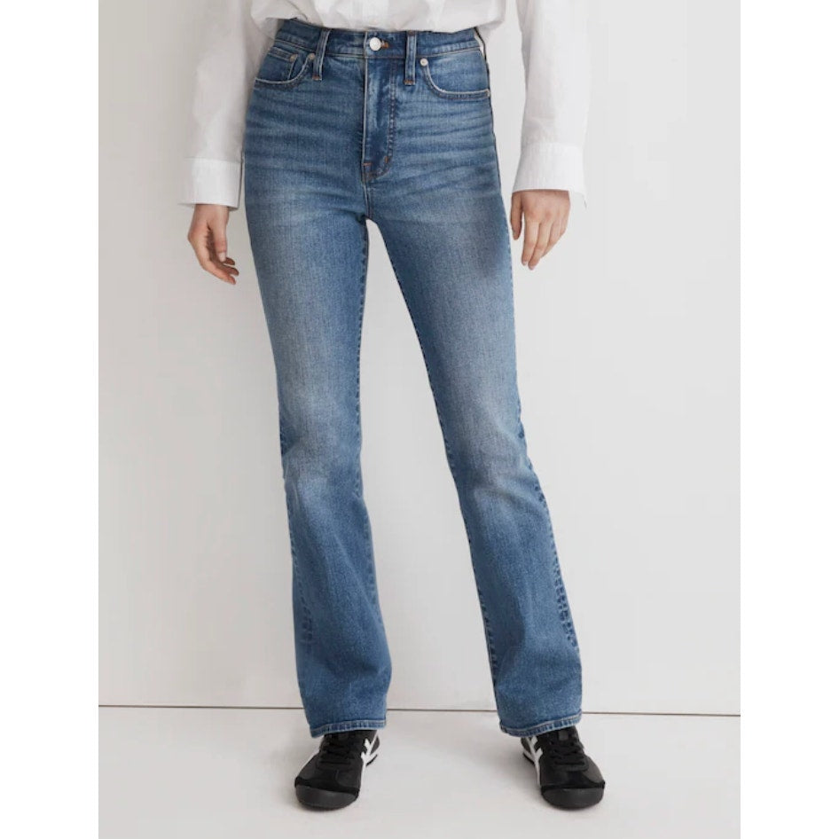 Madewell High Rise Skinny Flare Jeans Fairson Wash Blue Super Stretch 28