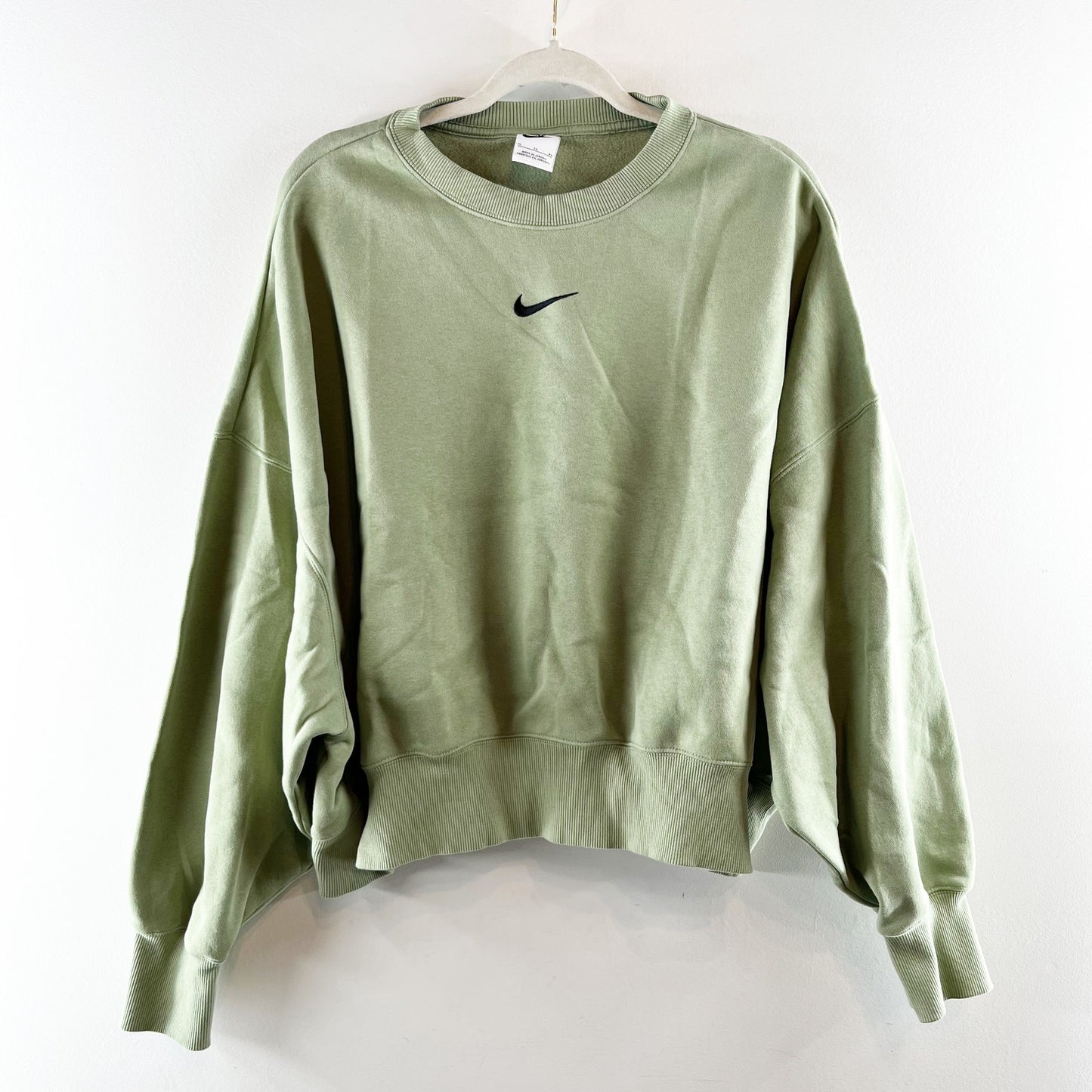 Nike Sportswear Phoenix Fleece Over-Oversized Crew-Neck Sweatshirt Oil Green XL