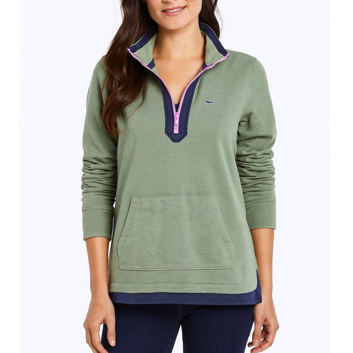 Vineyard Vines Long Sleeve Shep 1/2 Zip Pullover Sweatshirt Green Medium