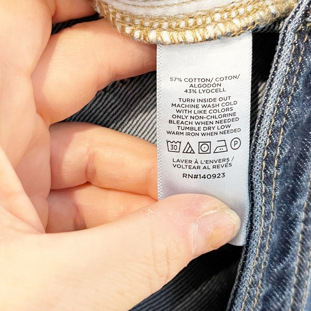 LOFT High Waisted Dark Wash Ankle Denim The Barrel Jeans Blue 6 / 28