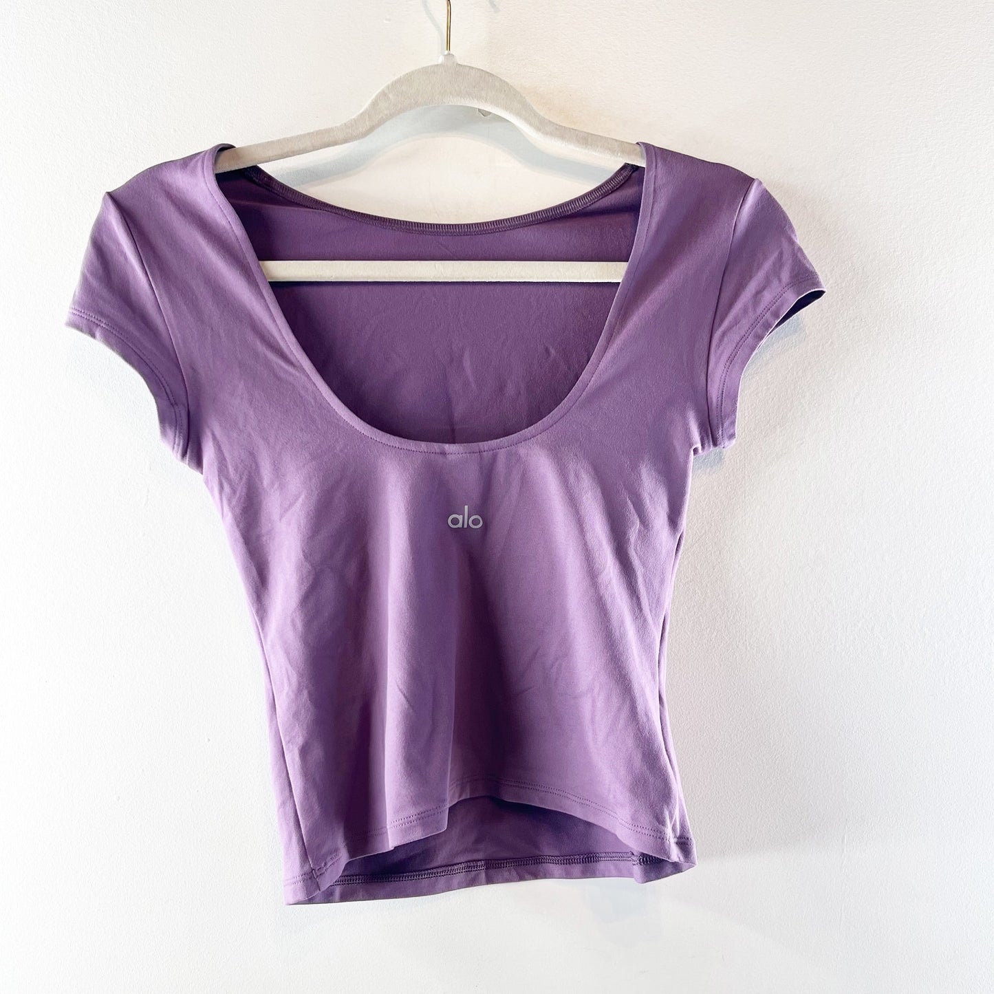 Alo Alosoft Back For More Tee Shirt Top Plum Kiss Purple Small